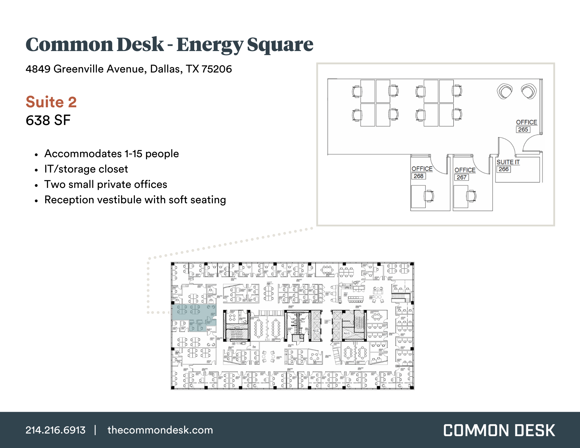 Energy Square Suite 2 Office Suites Dallas Common Desk
