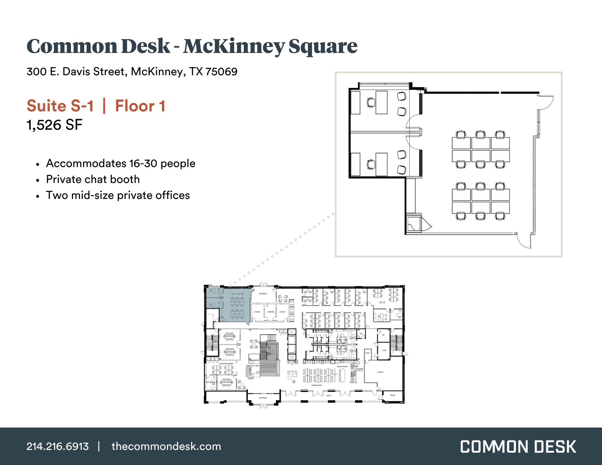McKinney Suite 1 Office Suites Dallas Common Desk