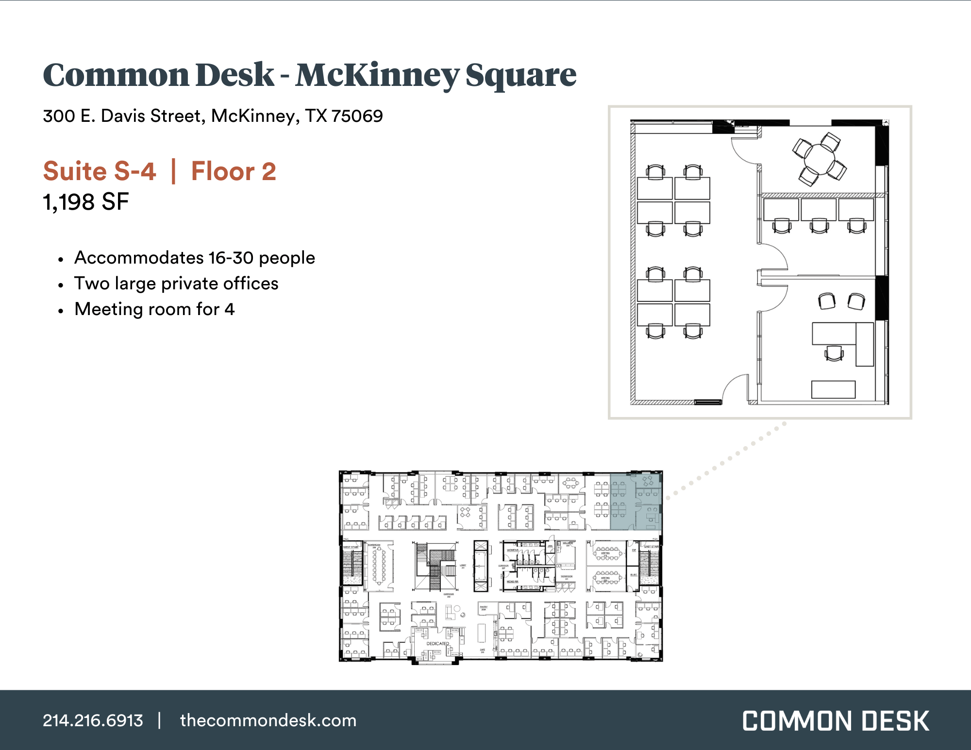 McKinney Suite 4 Office Suites Dallas Common Desk