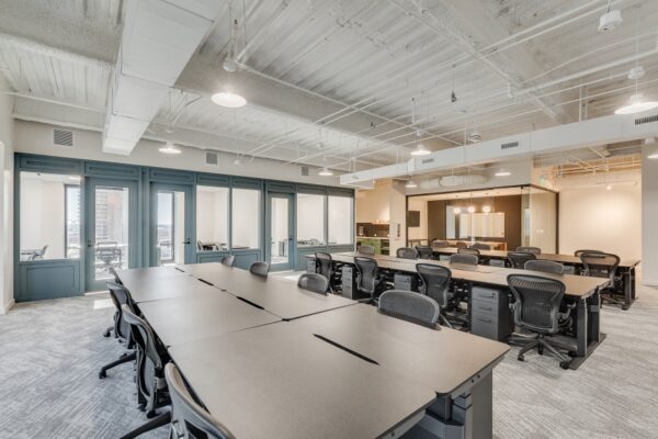 Open bullpen, private offices, and conference room